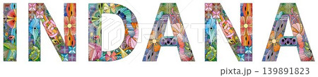Word Indiana. Vector object for decoration Word Indiana. Vector object for decoration 139891823