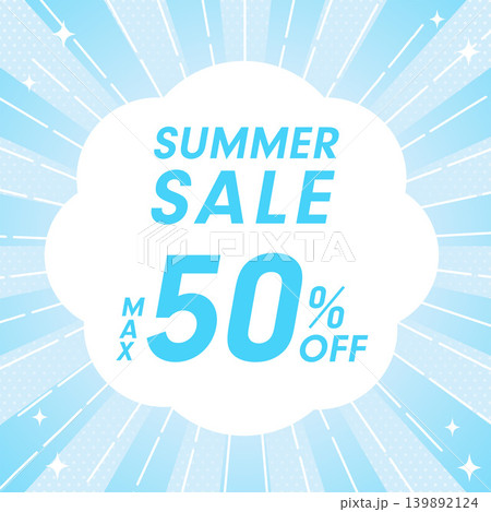 スカイブルーの放射線背景とフレームのSUMMER SALE 139892124