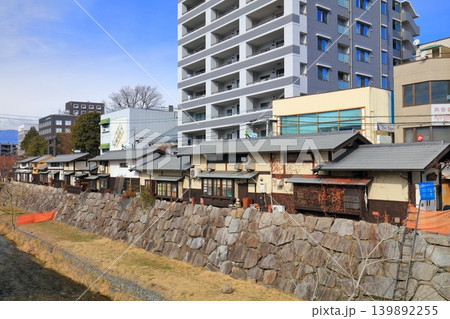 【長野県】晴天のなわて通り商店街(松本市) 【長野県】晴天のなわて通り商店街(松本市) 139892255