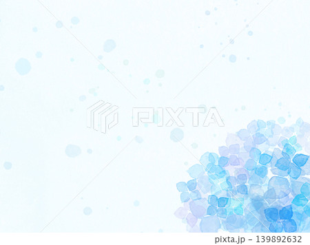 梅雨の紫陽花と水彩ドットが彩る梅雨の背景素材 139892632