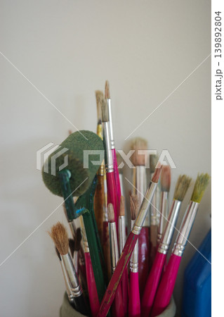 Paintbrushes In Classroom For School Art Activities Paintbrushes In Classroom For School Art Activities 139892804