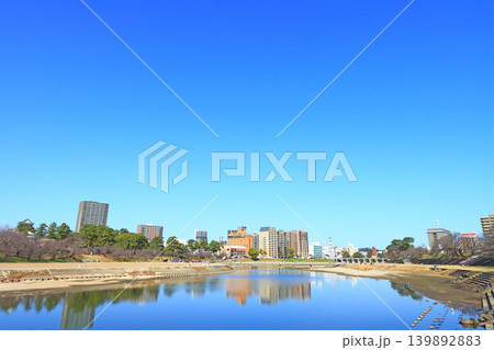 愛知県岡崎市、乙川周辺の風景 139892883