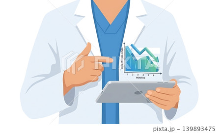 Doctor Holding Tablet with Expired Policy Warning 139893475