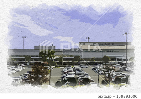 水彩画風 大分空港 ターミナルビル 大分県国東市 水彩画風 大分空港 ターミナルビル 大分県国東市 139893600