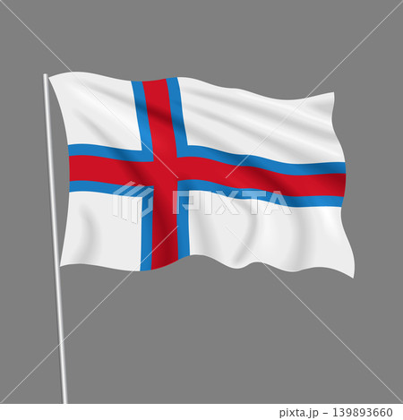 Faroe Islands waving national flag, design for national holidays. Vector illustration. Faroe Islands waving national flag, design for national holidays. Vector illustration. 139893660