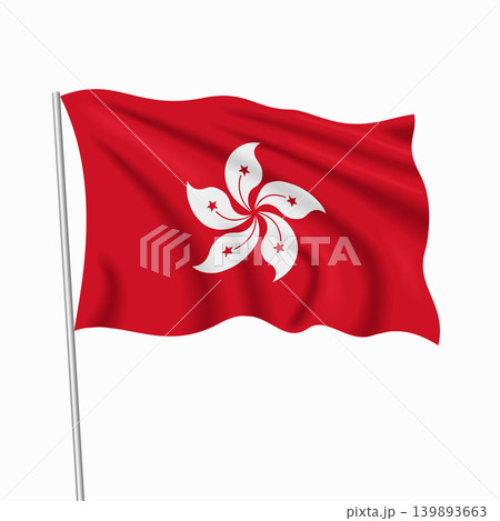 Hong Kong waving national flag, design for national holidays. Vector illustration. 139893663