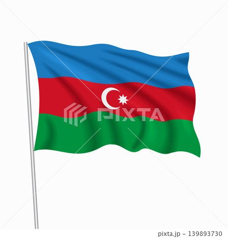 Azerbaijani waving national flag, design for national holidays. Vector illustration. 139893730