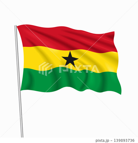 Ghanaian waving national flag, design for national holidays. Vector illustration. Ghanaian waving national flag, design for national holidays. Vector illustration. 139893736