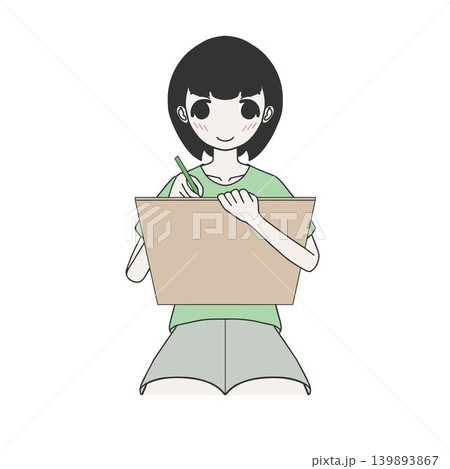 夢中で絵を描く女の子。 夢中で絵を描く女の子。 139893867