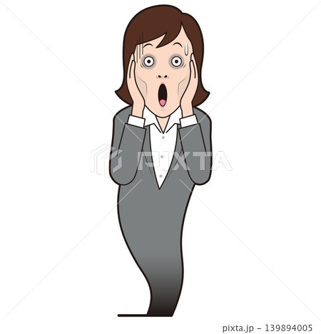 叫ぶ女性会社員 叫ぶ女性会社員 139894005