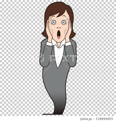 叫ぶ女性会社員 叫ぶ女性会社員 139894005
