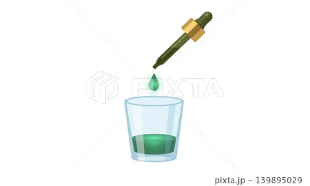 Dark Green Dropper Bottle with Glowing Herbal Extract Dark Green Dropper Bottle with Glowing Herbal Extract 139895029