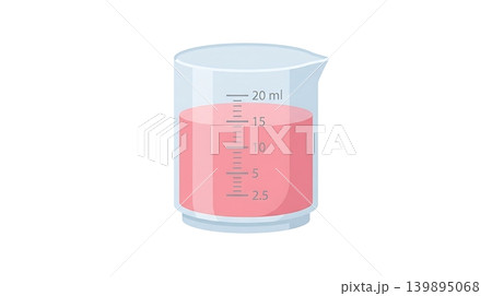 Clear Plastic Graduated Medicine Measuring Cup With Pink Syrup 139895068