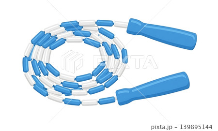 Colorful Beaded Jump Rope Blue and White Flat Vector Colorful Beaded Jump Rope Blue and White Flat Vector 139895144