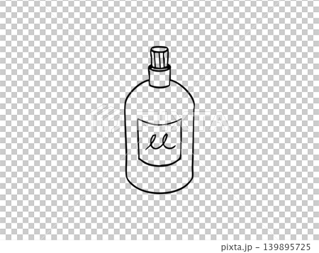 A simple line drawing illustration of a shampoo bottle at a hair salon. A simple line drawing illustration of a shampoo bottle at a hair salon. 139895725