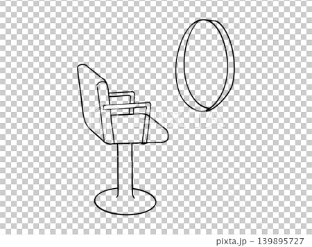 美容院の椅子と鏡を描いたシンプルな線画イラスト素材 美容院の椅子と鏡を描いたシンプルな線画イラスト素材 139895727