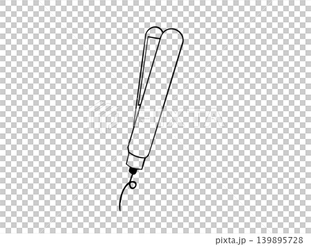 ストレートアイロンのコテを描いたシンプルな線画イラスト素材 ストレートアイロンのコテを描いたシンプルな線画イラスト素材 139895728