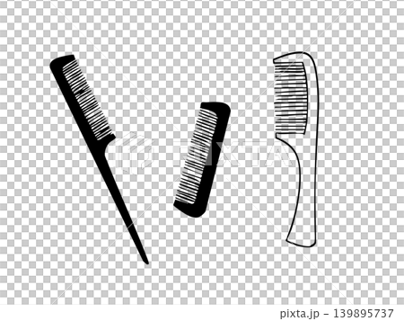 櫛やコームがある美容院 シンプルな線画イラスト 139895737