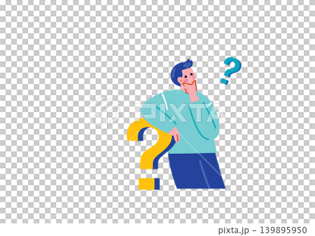 感到懷疑的一個人的插圖 139895950
