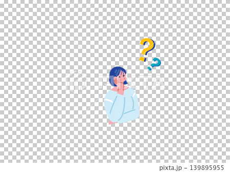 一個女人思考的插圖 一個女人思考的插圖 139895955