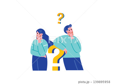 考え事をする男女のイラスト 139895958