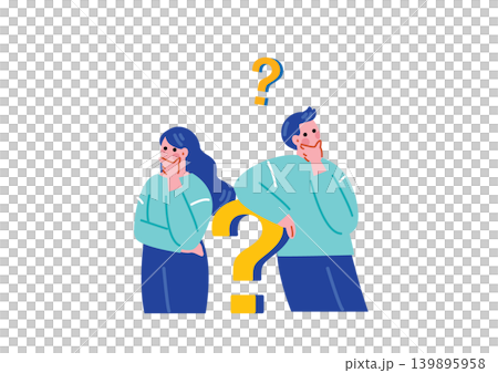 考え事をする男女のイラスト 139895958