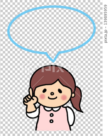 ゆるいOLイラスト、お知らせ、指差し、注目、注意、手描きイラスト、吹き出し、フレーム ゆるいOLイラスト、お知らせ、指差し、注目、注意、手描きイラスト、吹き出し、フレーム 139895959