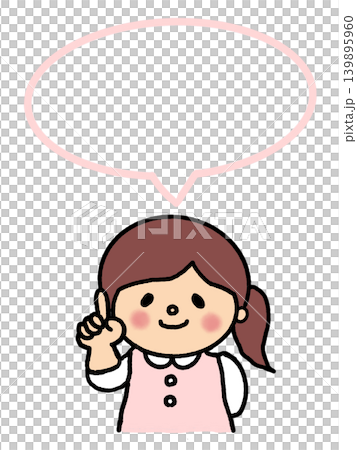 ゆるいOLイラスト、お知らせ、指差し、注目、注意、手描きイラスト、吹き出し、フレーム ゆるいOLイラスト、お知らせ、指差し、注目、注意、手描きイラスト、吹き出し、フレーム 139895960