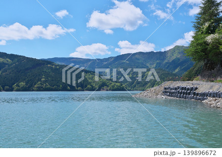 井川ダム 井川湖 大井川 4月の晴れの日 井川ダム 井川湖 大井川 4月の晴れの日 139896672