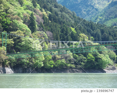 井川ダム　井川湖　大井川　井川大橋　月の晴れの日 139896747