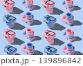 Pattern with SLR camera on pastel color background 139896842
