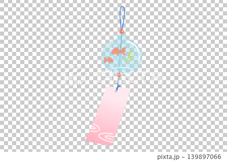 Cute goldfish pattern wind chime illustration Cute goldfish pattern wind chime illustration 139897066