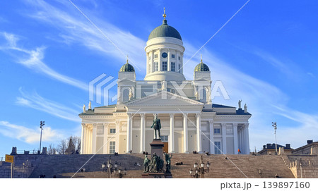 HELSINKI, FINLAND APRIL 14, 2026: Helsinki Cathedral and Senate Square Travel Destination Editorial, Helsinki, Finland HELSINKI, FINLAND APRIL 14, 2026: Helsinki Cathedral and Senate Square Travel Destination Editorial, Helsinki, Finland 139897160