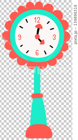 Cute clock tower with flower decoration for city map element 139898318