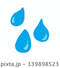 Cute Blue Water Drops Illustration, Simple Hand-Drawn Raindrops Set 139898523