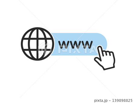 World Wide Web Address Bar with Click Cursor Icon Stock Illustration. World Wide Web Address Bar with Click Cursor Icon Stock Illustration. 139898825