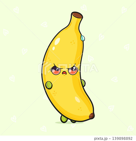 Angry banana character with mad expression Angry banana character with mad expression 139898892