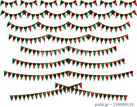 ガーランド三角、曲線、ライン、クリスマス ガーランド三角、曲線、ライン、クリスマス 139899118