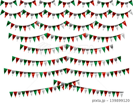 ガーランド三角、曲線、ライン、銀クリスマス ガーランド三角、曲線、ライン、銀クリスマス 139899120