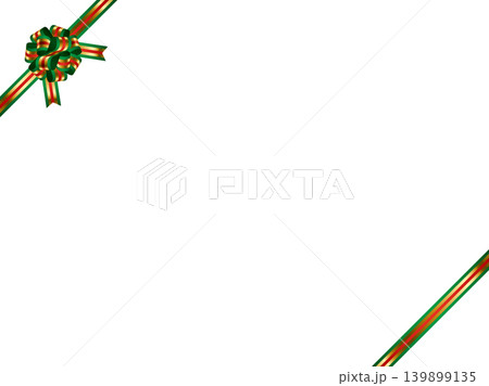 リボン花、縞金、斜F、クリスマス 139899135