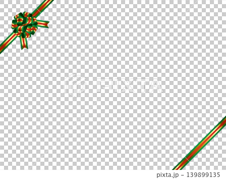 リボン花、縞金、斜F、クリスマス 139899135