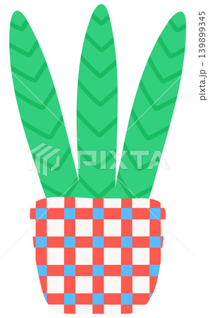 Minimalist foliage plant pot for community garden and eco lifestyle 139899345