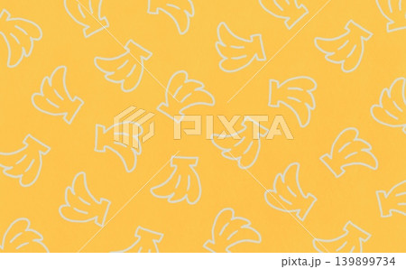 バナナの線画のパターン(ホワイト×オレンジ) 139899734