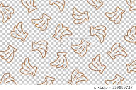 バナナの線画のパターン(ブラウン) 139899737