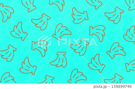 バナナの線画のパターン(ブラウン×ライトブルー) 139899740