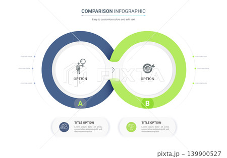 Comparison infographic template. Modern versus chart, decision making diagram and comparison table design for business presentation, workflow and product evaluation. Comparison infographic template. Modern versus chart, decision making diagram and comparison table design for business presentation, workflow and product evaluation. 139900527