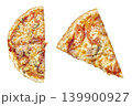Pizza slices isolated on white background, Italian fast food concept. File contains clipping path. 139900927