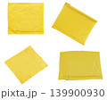 Yellow padded envelopes isolated on white background, bubble mailer packaging set, shipping concept 139900930