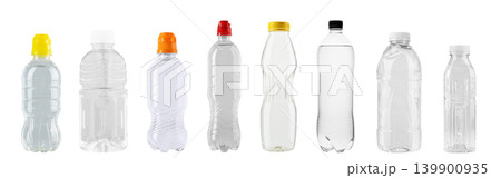 Set of different plastic bottles isolated on white 139900935