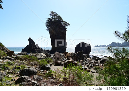 三陸復興国立公園 山王岩とその付近の風景 三陸復興国立公園 山王岩とその付近の風景 139901229